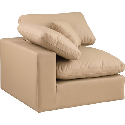 Comfy Tan Vegan Leather Modular Corner Chair