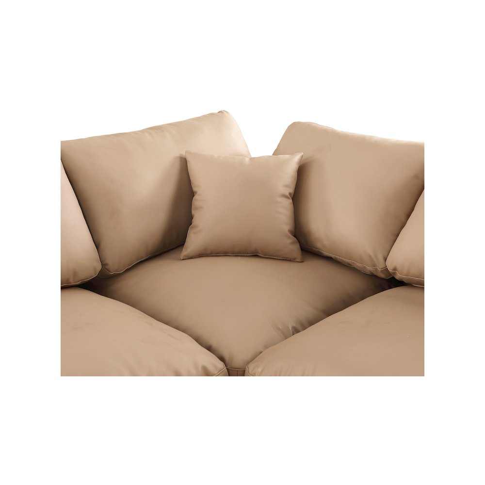 Comfy Tan Vegan Leather Modular Corner Chair