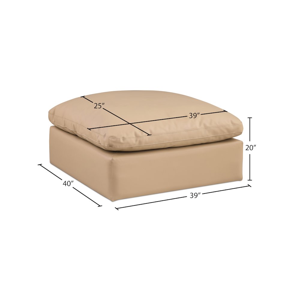 Comfy Tan Vegan Leather Modular Ottoman