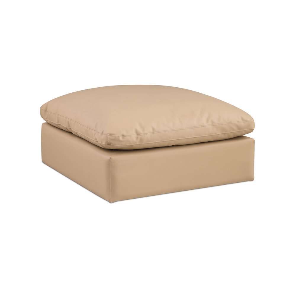 Comfy Tan Vegan Leather Modular Ottoman