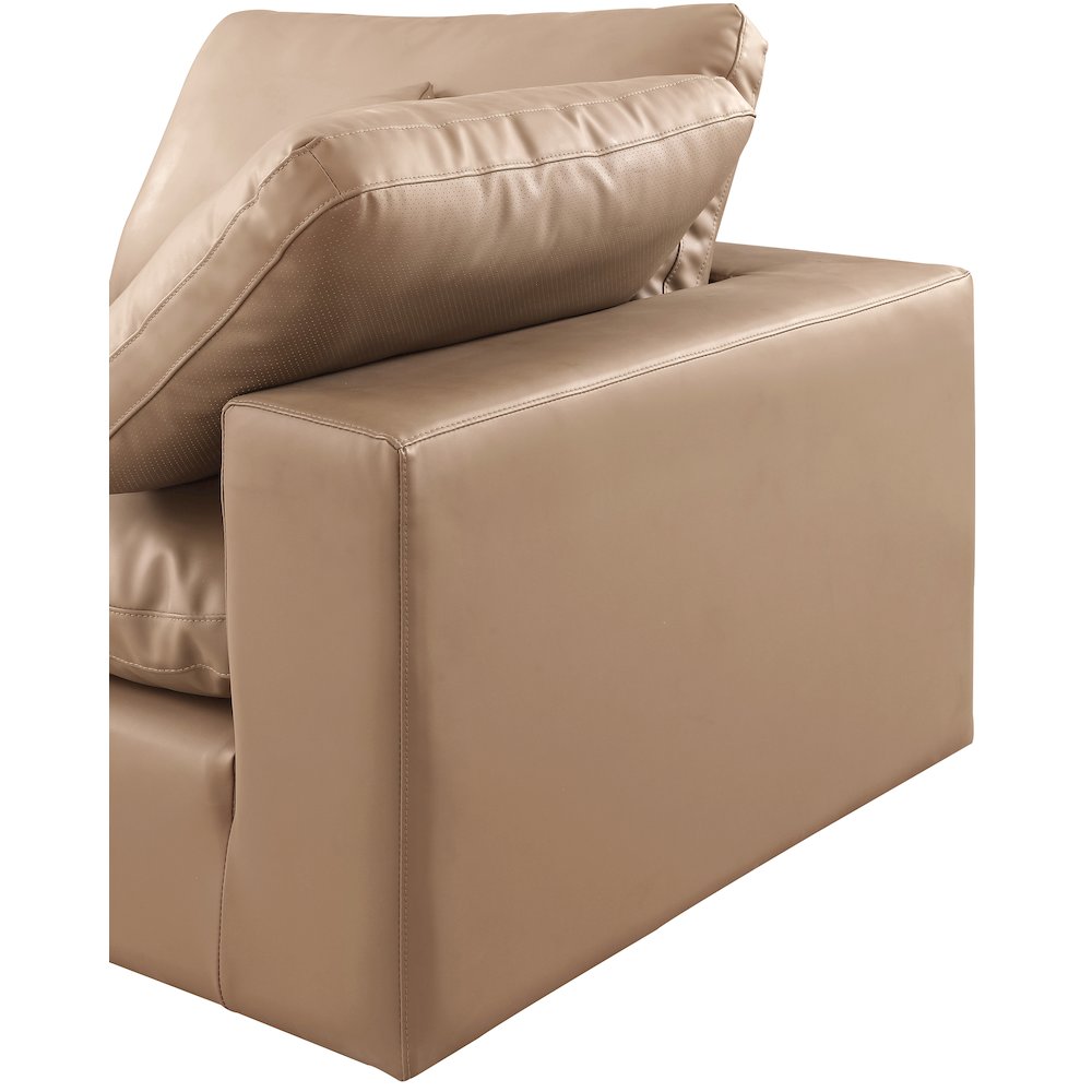 Comfy Tan Vegan Leather Modular Sofa