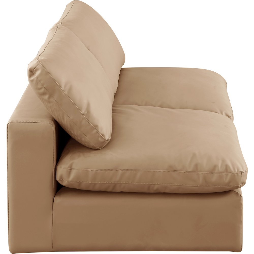 Comfy Tan Vegan Leather Modular Sofa