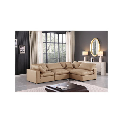 Comfy Tan Vegan Leather Modular Sectional