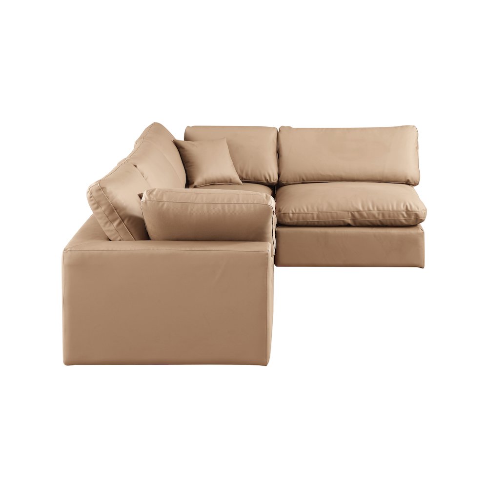 Comfy Tan Vegan Leather Modular Sectional