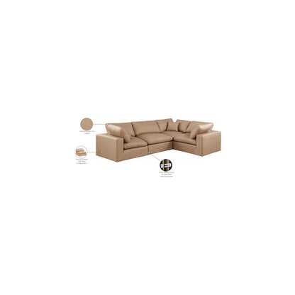 Comfy Tan Vegan Leather Modular Sectional