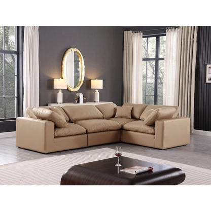 Comfy Tan Vegan Leather Modular Sectional