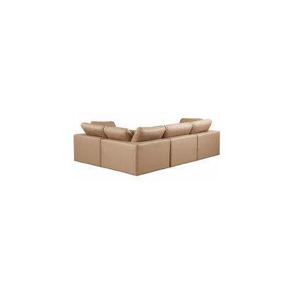 Comfy Tan Vegan Leather Modular Sectional
