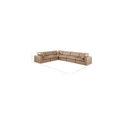 Comfy Tan Vegan Leather Modular Sectional