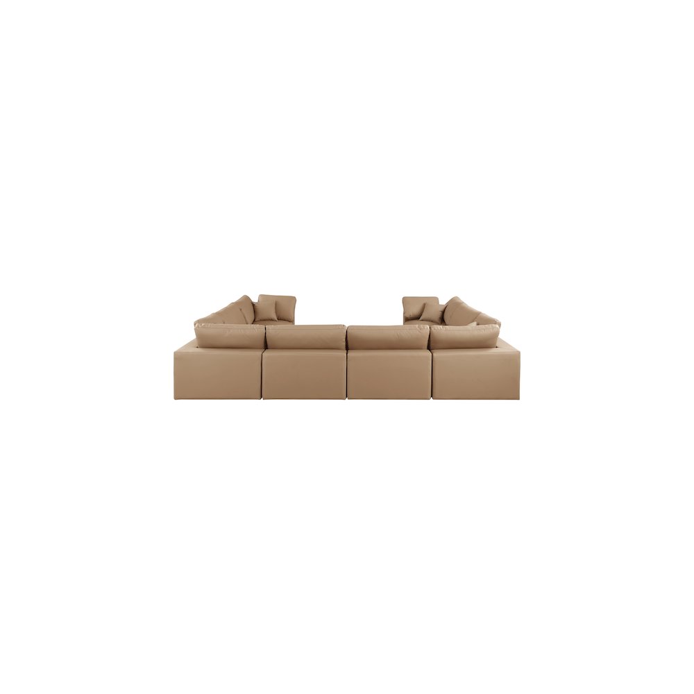 Comfy Tan Vegan Leather Modular Sectional