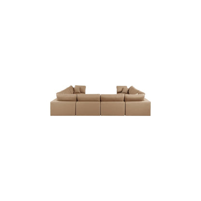 Comfy Tan Vegan Leather Modular Sectional