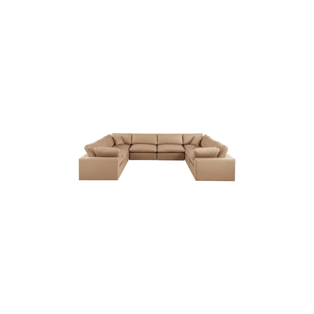 Comfy Tan Vegan Leather Modular Sectional
