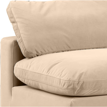 Comfy Beige Velvet Modular Sofa