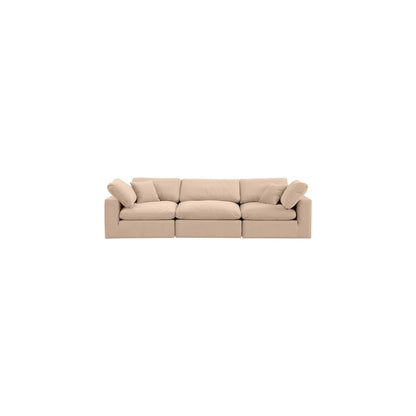 Comfy Beige Velvet Modular Sofa