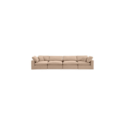 Comfy Beige Velvet Modular Sofa