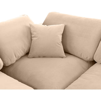 Comfy Beige Velvet Modular Sofa