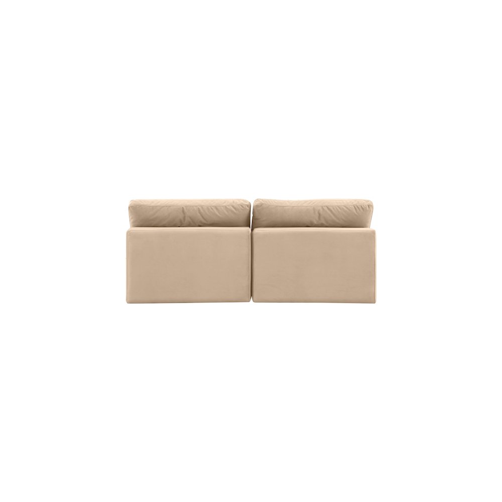 Comfy Beige Velvet Modular Sofa