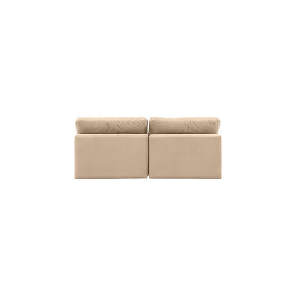 Comfy Beige Velvet Modular Sofa