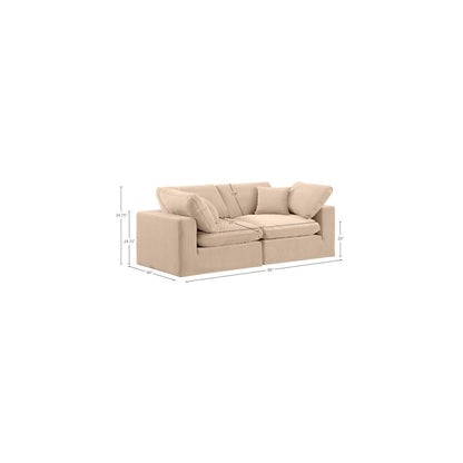 Comfy Beige Velvet Modular Sofa