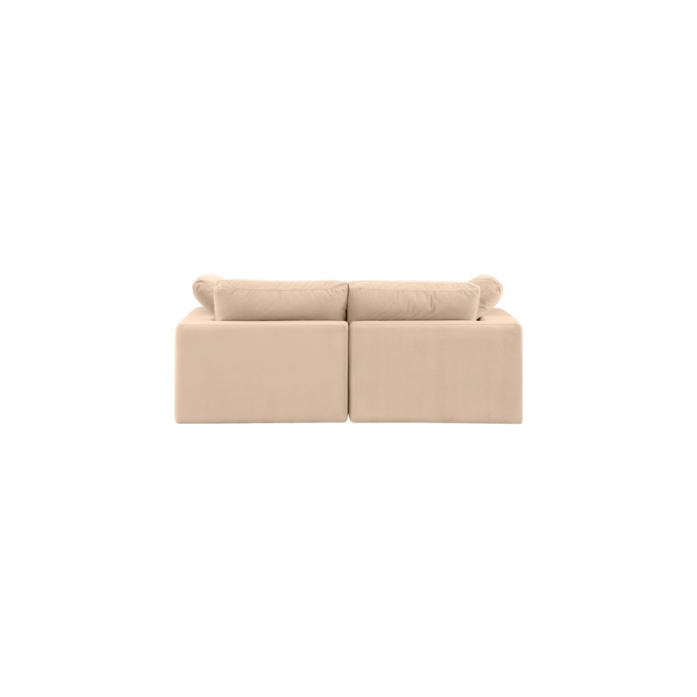 Comfy Beige Velvet Modular Sofa