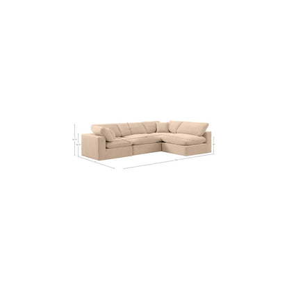 Comfy Beige Velvet Modular Sectional