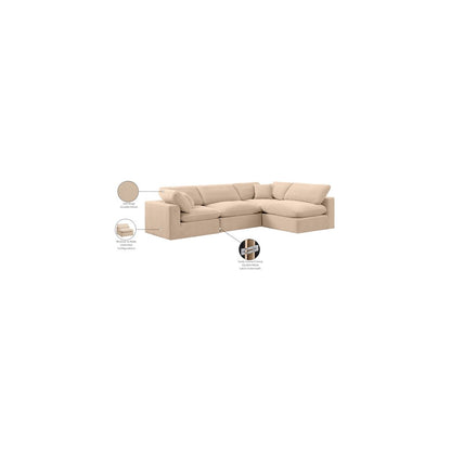 Comfy Beige Velvet Modular Sectional