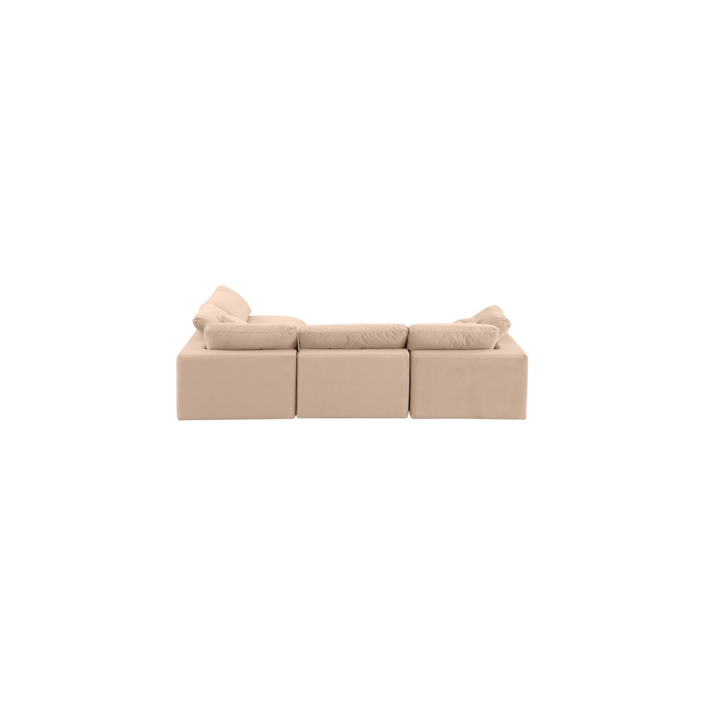 Comfy Beige Velvet Modular Sectional
