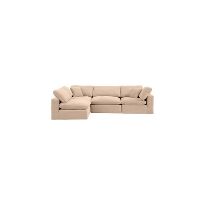 Comfy Beige Velvet Modular Sectional