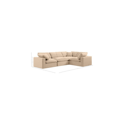 Comfy Beige Velvet Modular Sectional