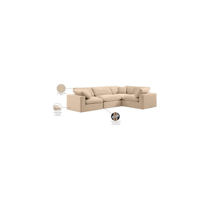 Comfy Beige Velvet Modular Sectional