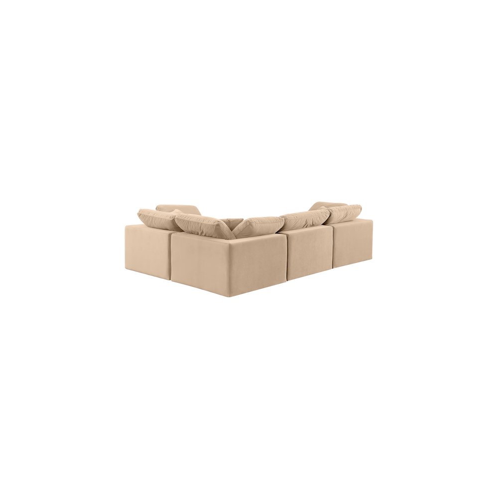 Comfy Beige Velvet Modular Sectional