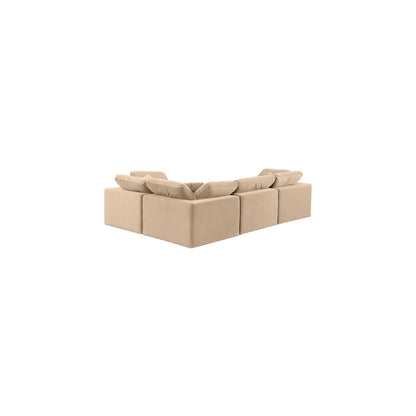 Comfy Beige Velvet Modular Sectional