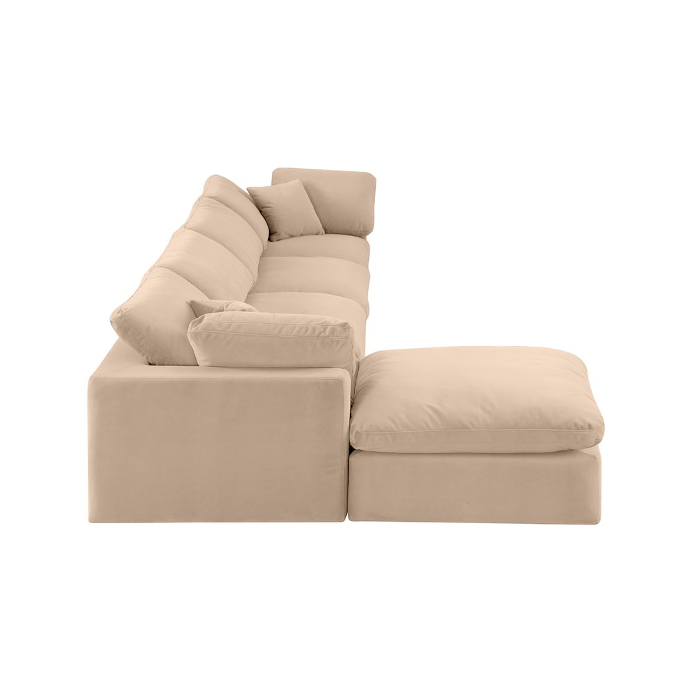 Comfy Beige Velvet Modular Sectional