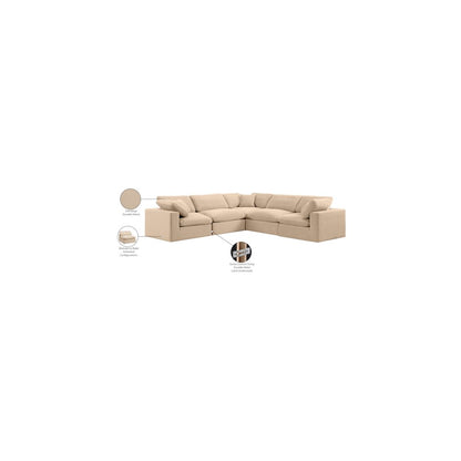 Comfy Beige Velvet Modular Sectional