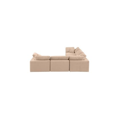 Comfy Beige Velvet Modular Sectional