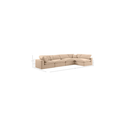 Comfy Beige Velvet Modular Sectional