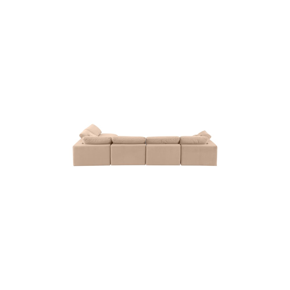 Comfy Beige Velvet Modular Sectional