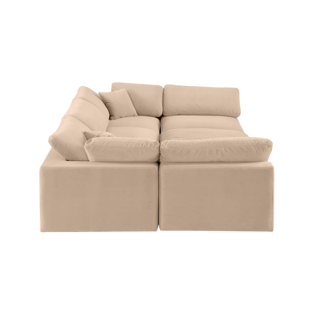 Comfy Beige Velvet Modular Sectional