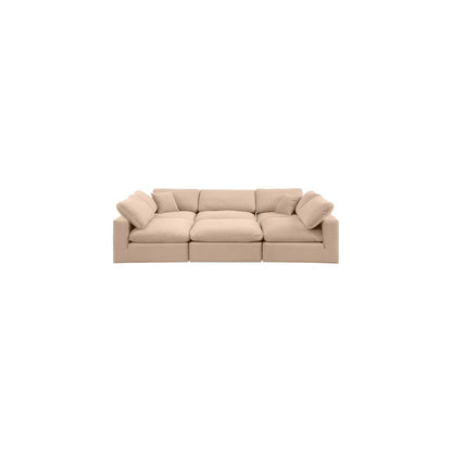 Comfy Beige Velvet Modular Sectional