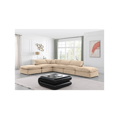 Comfy Beige Velvet Modular Sectional