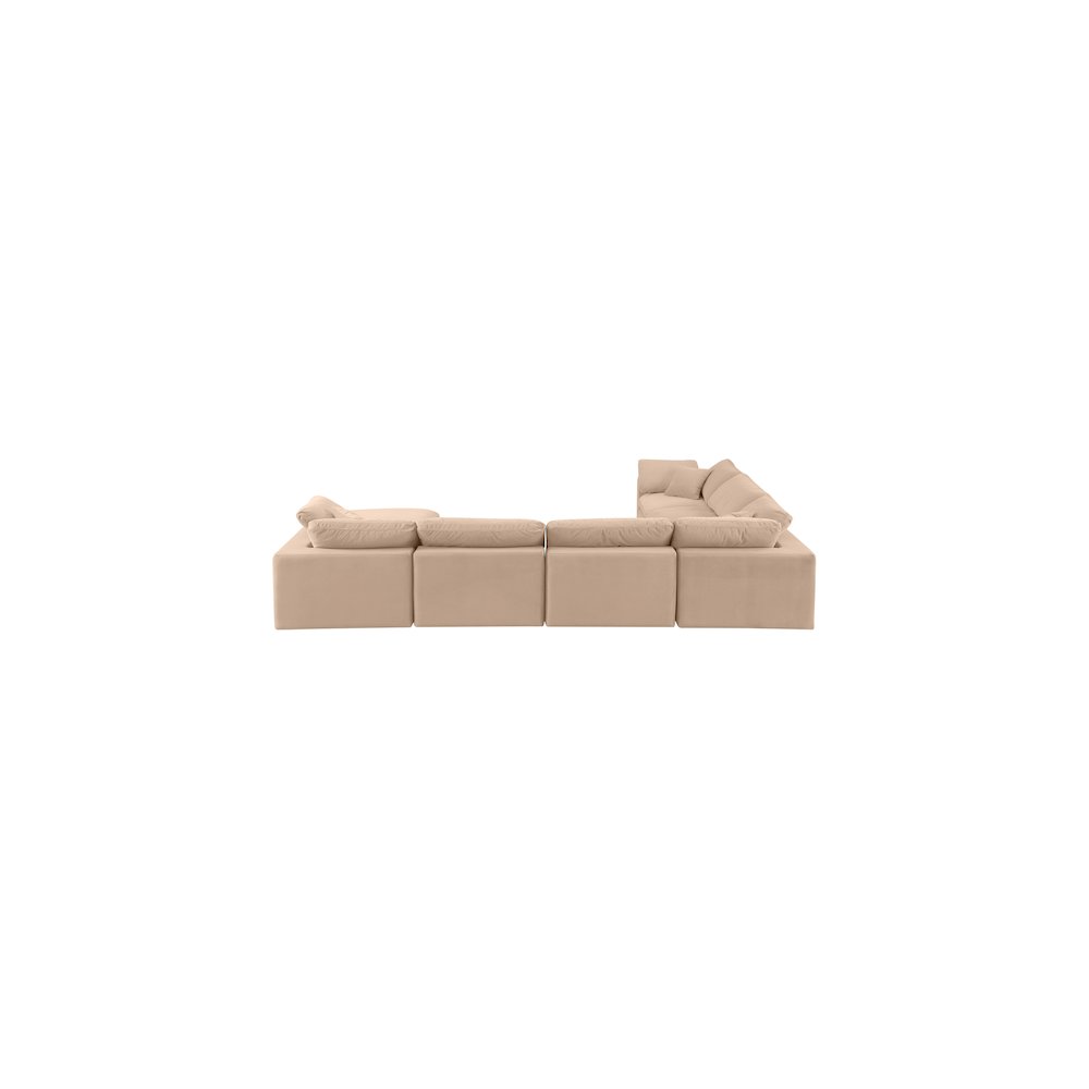 Comfy Beige Velvet Modular Sectional