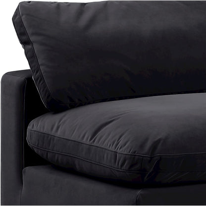 Comfy Black Velvet Modular Armless Chair