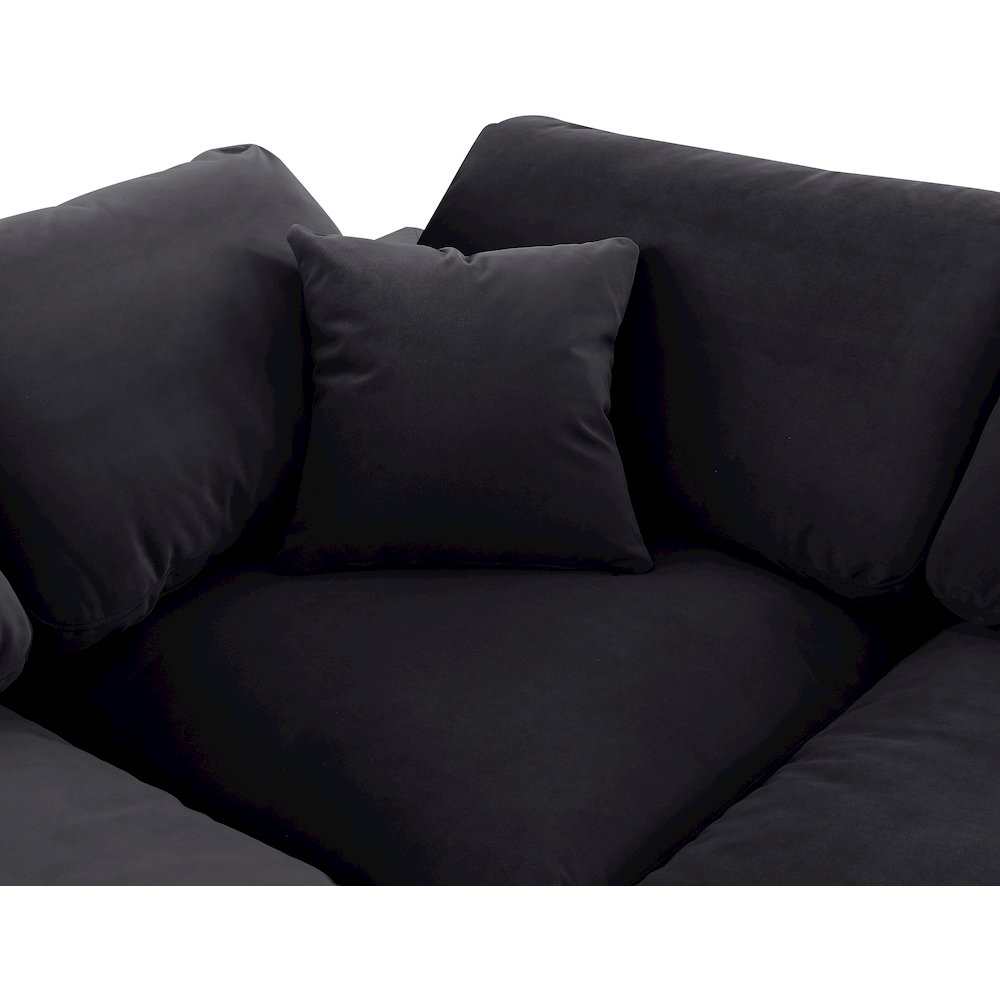 Comfy Black Velvet Modular Corner Chair