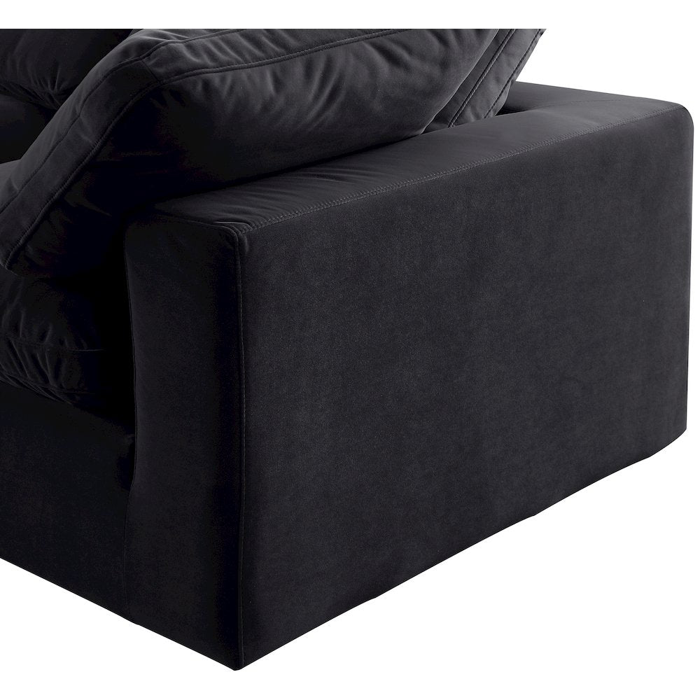 Comfy Black Velvet Modular Corner Chair