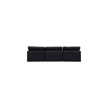 Comfy Black Velvet Modular Sofa