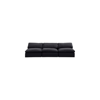 Comfy Black Velvet Modular Sofa