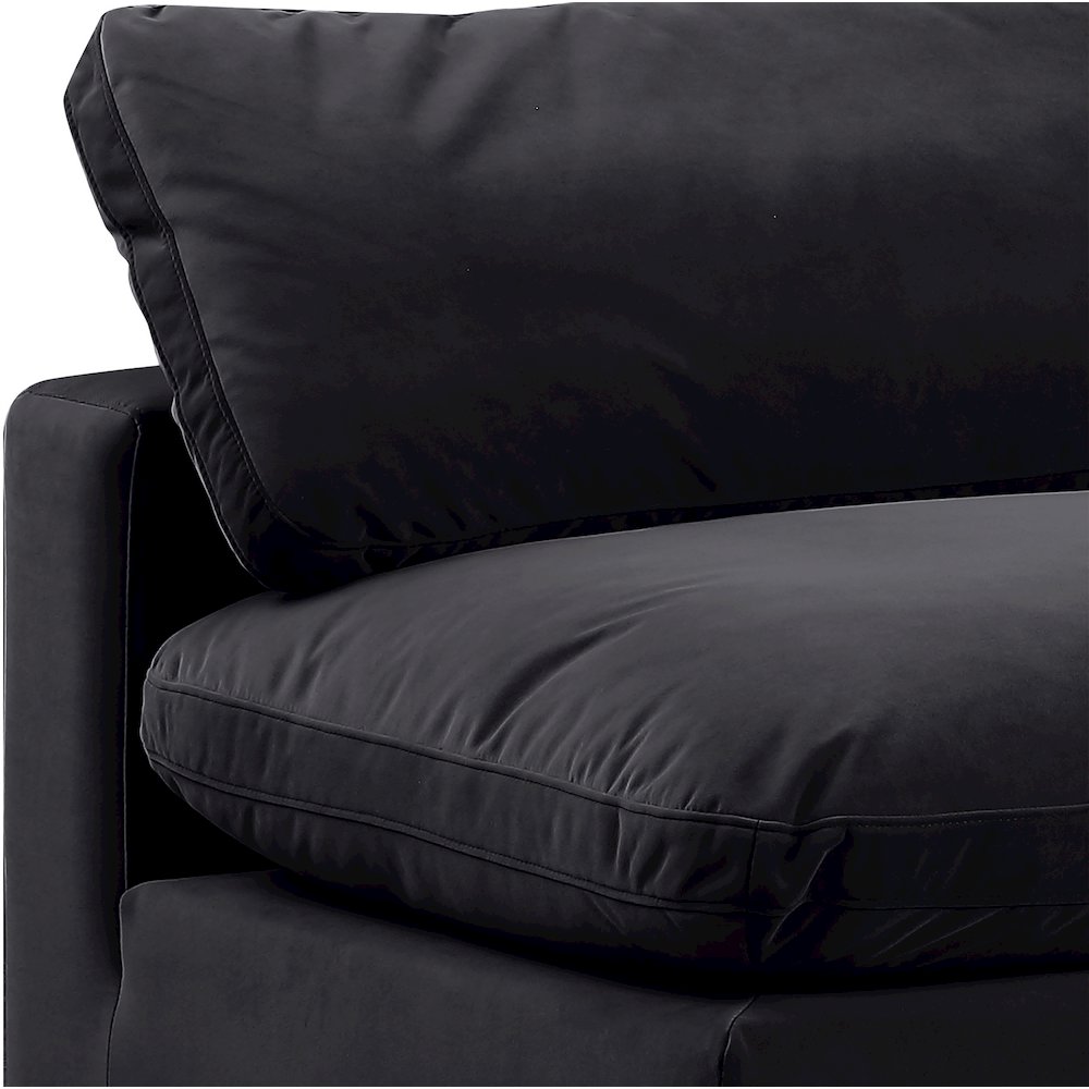 Comfy Black Velvet Modular Sofa