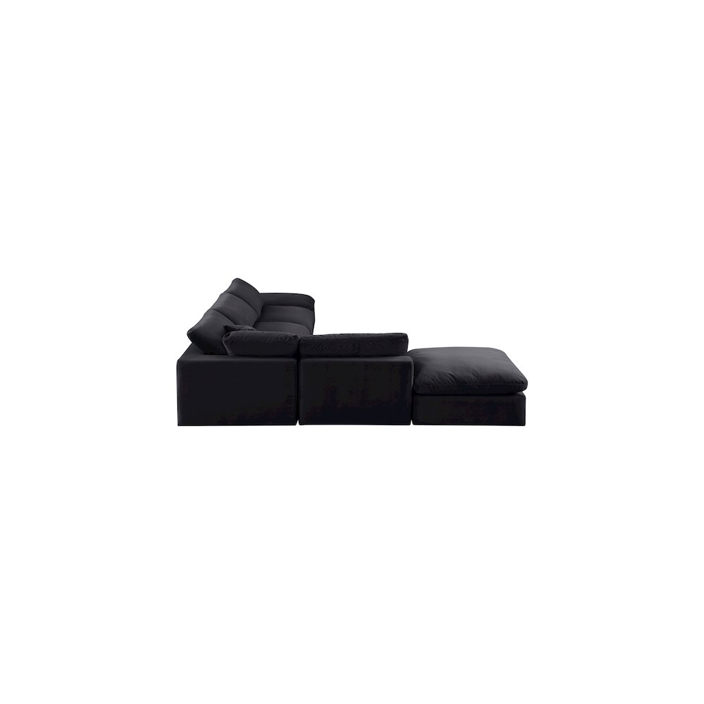 Comfy Black Velvet Modular Sectional