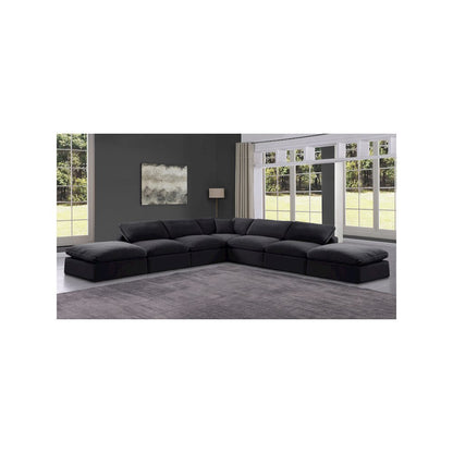 Comfy Black Velvet Modular Sectional