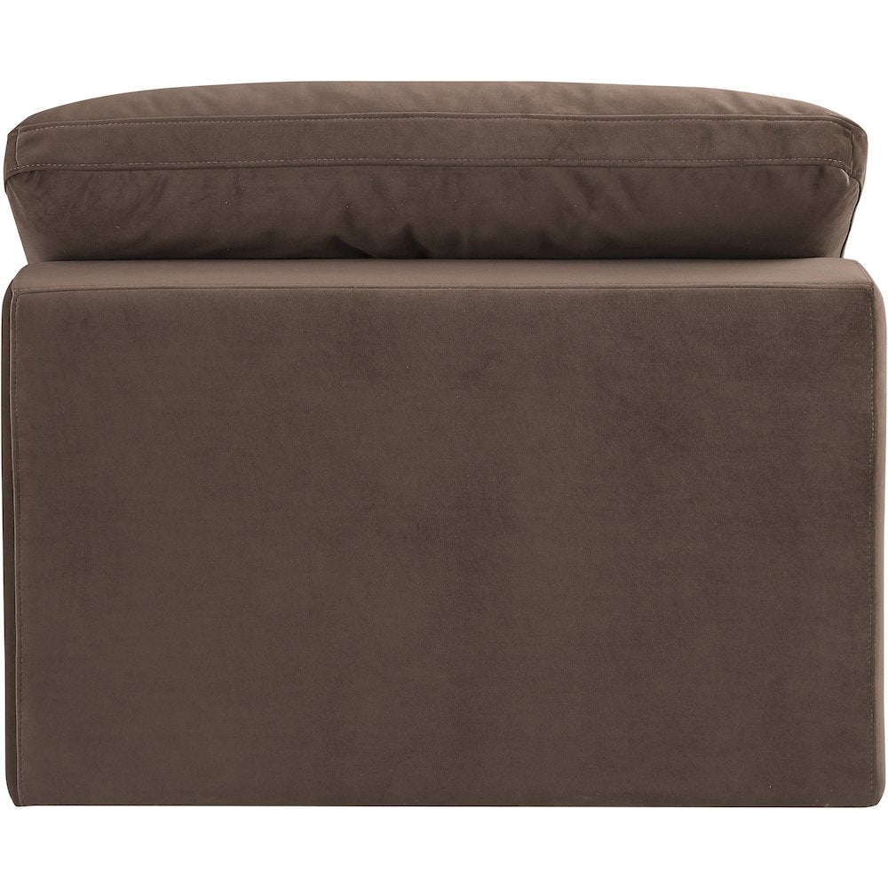 Comfy Brown Velvet Modular Armless Chair