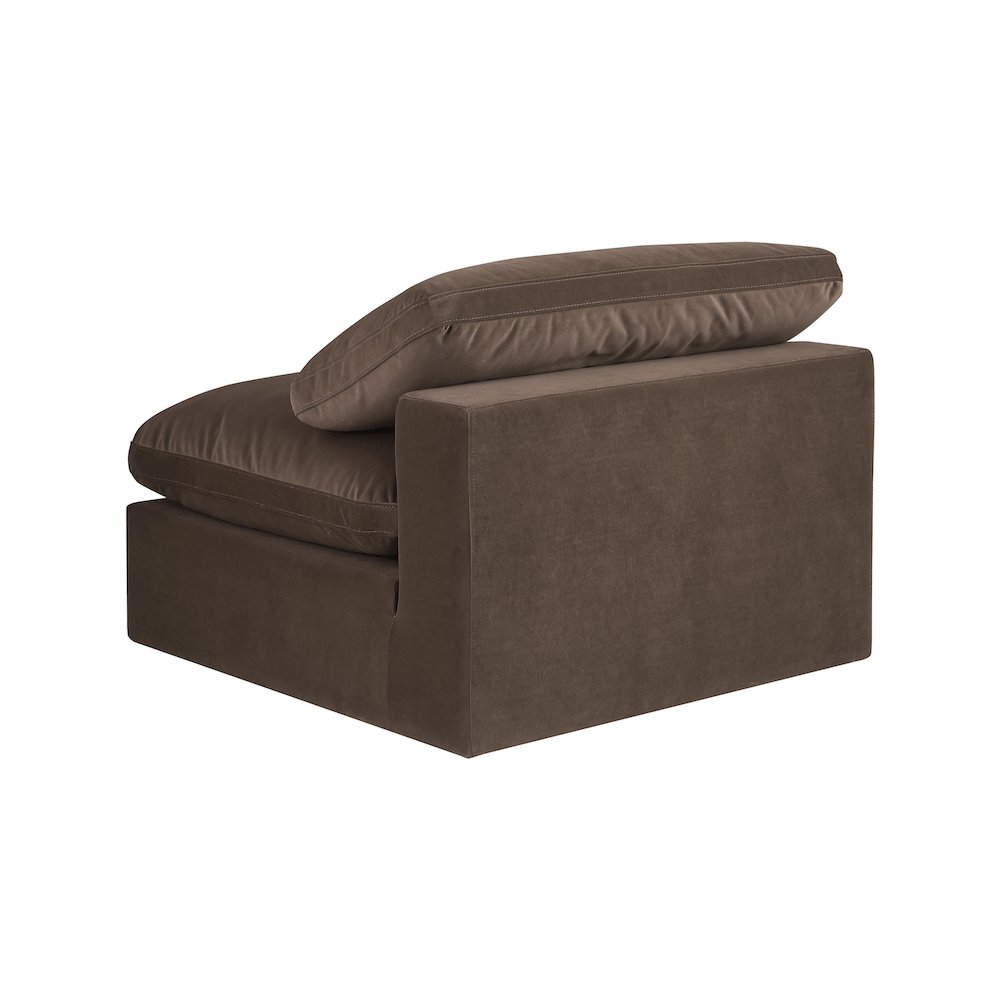 Comfy Brown Velvet Modular Armless Chair